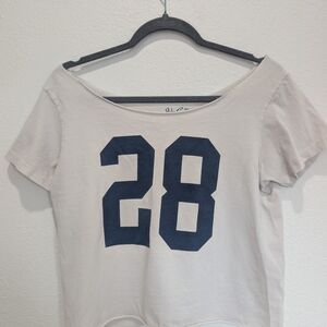 John Galt Cream Tee with Navy Number